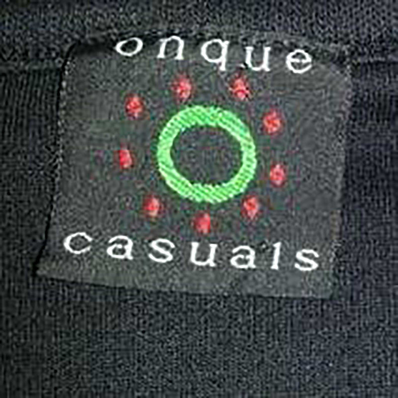 OnQue Casuals Black Button-up Sweater with Flower Patches, Women's Large - Trinity Thrift