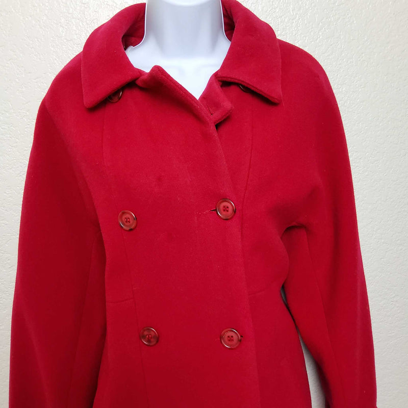 Paradox Red Double-Breasted Missy Style Peacoat, Women's Size 12 - Trinity Thrift