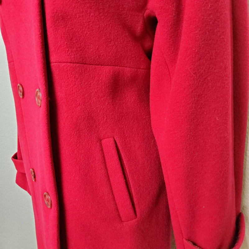 Paradox Red Double-Breasted Missy Style Peacoat, Women's Size 12 - Trinity Thrift