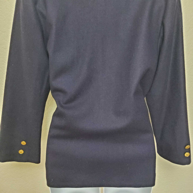 Pepper Tree Purple Blazer with Emblazoned Crest, Women's Size 10 - Trinity Thrift