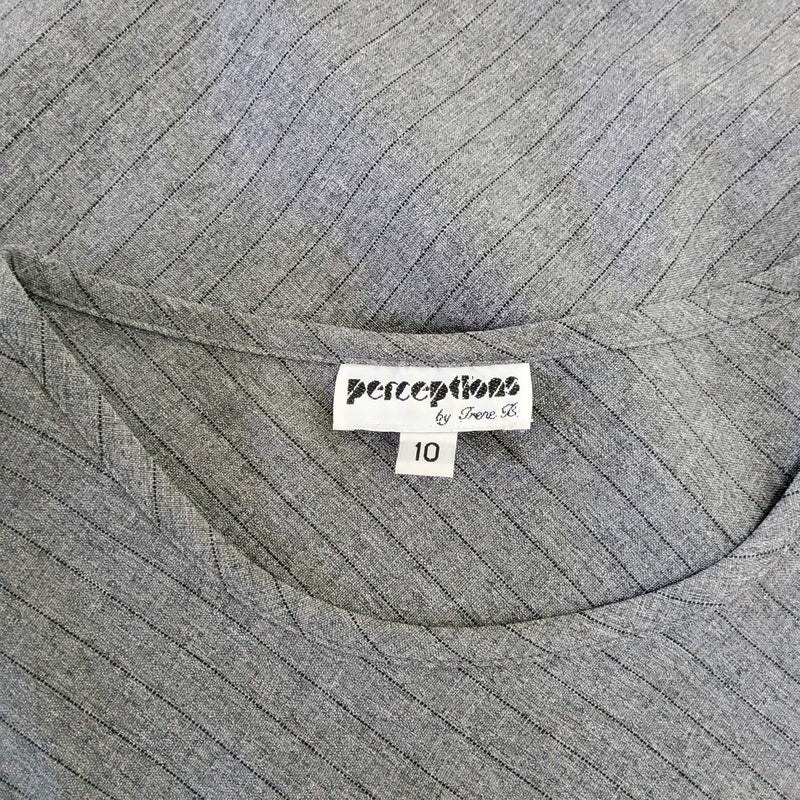 Perceptions Gray 2-Piece Pinstripe Dress Suit, Women's Size 10