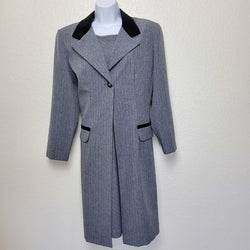 Perceptions Gray 2-Piece Pinstripe Dress Suit, Women's Size 10