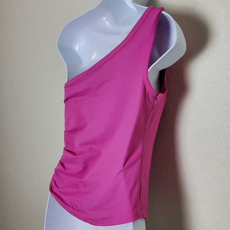 Rave Pink Single-Shoulder Tank, with Drawstring Waist, Women's Medium - Trinity Thrift