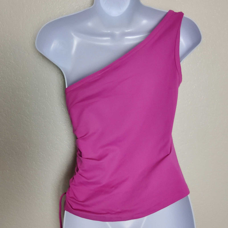 Rave Pink Single-Shoulder Tank, with Drawstring Waist, Women's Medium - Trinity Thrift