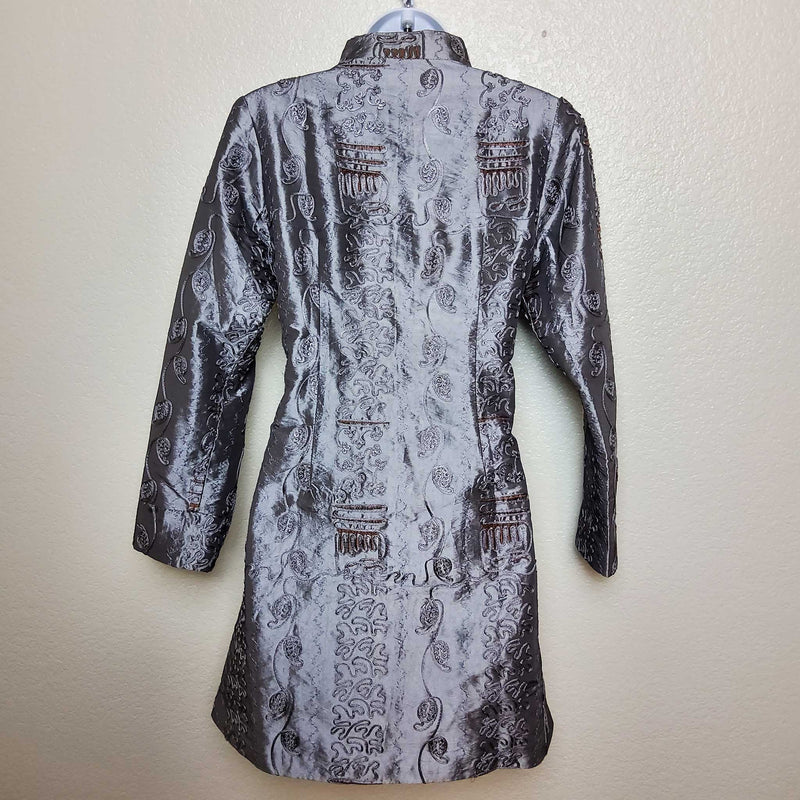 Shanghai Soho Silver Embroidered Kimono Jacket, Women's Small - Trinity Thrift