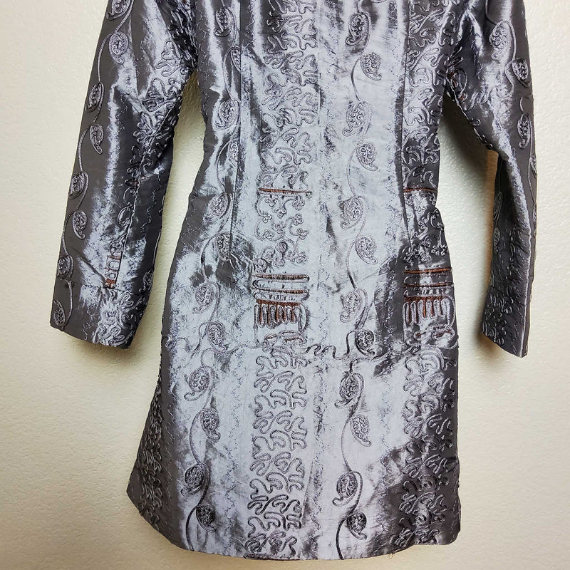 Shanghai Soho Silver Embroidered Kimono Jacket, Women's Small - Trinity Thrift