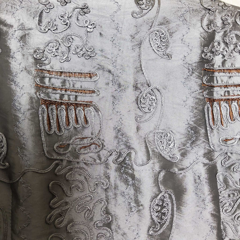 Shanghai Soho Silver Embroidered Kimono Jacket, Women's Small - Trinity Thrift