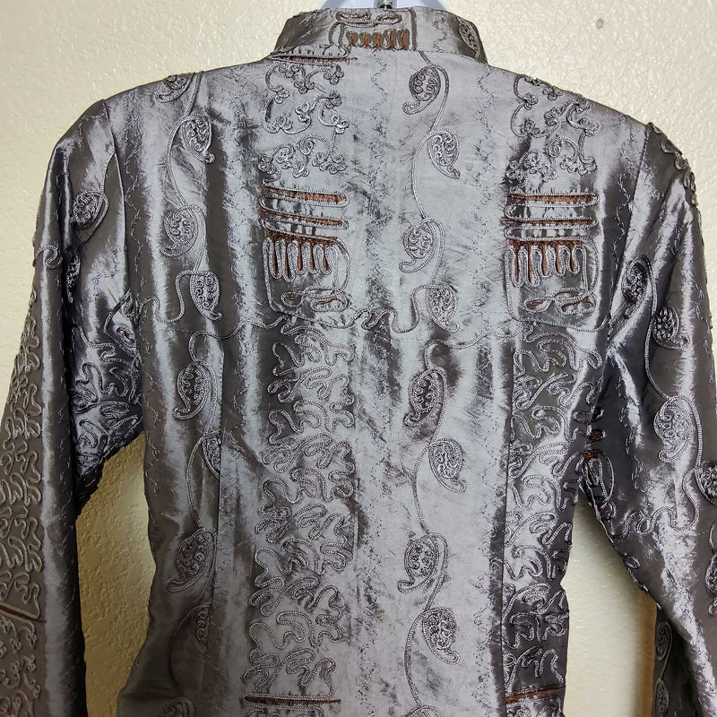 Shanghai Soho Silver Embroidered Kimono Jacket, Women's Small - Trinity Thrift