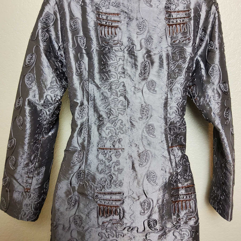 Shanghai Soho Silver Embroidered Kimono Jacket, Women's Small - Trinity Thrift