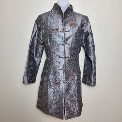 Shanghai Soho Silver Embroidered Kimono Jacket, Women's Small - Trinity Thrift