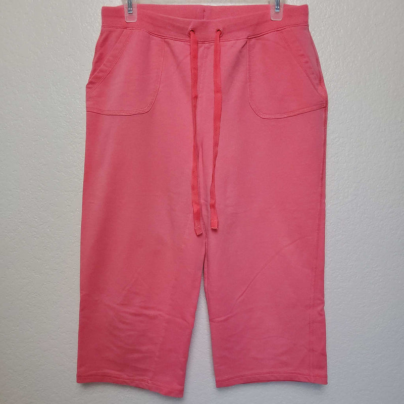 Silverwear Pink Capri Sweats with Drawstring Waist, Women's Large - Trinity Thrift