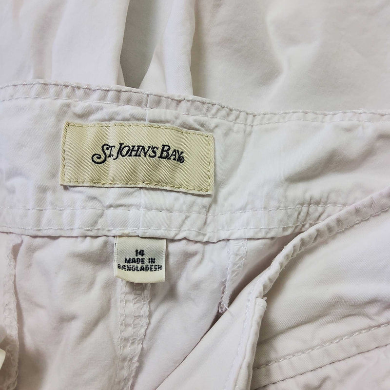 St. John's Bay Eggshell Cargo Pants with Zippered Pockets, Women's Size 14 - Trinity Thrift