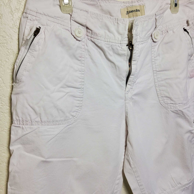 St. John's Bay Eggshell Cargo Pants with Zippered Pockets, Women's Size 14 - Trinity Thrift