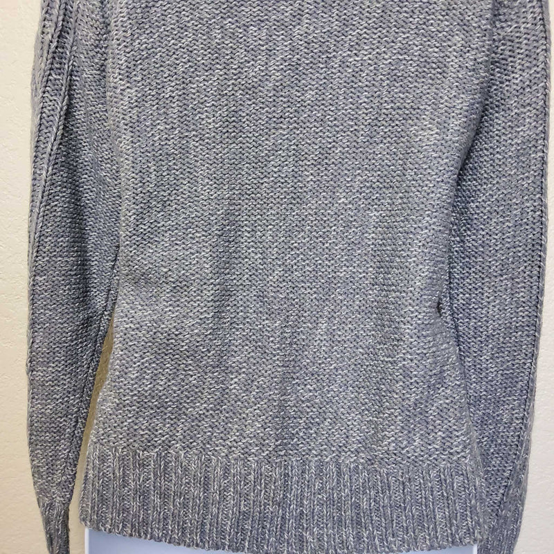 St. John's Bay Grey Crotchet Thick Knit Sweater, Women's Petite Large - Trinity Thrift