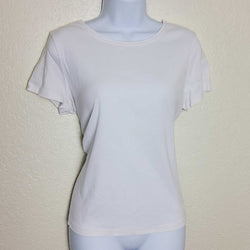 St. John's Bay White Round Neck T-Shirt, Women's Large - Trinity Thrift