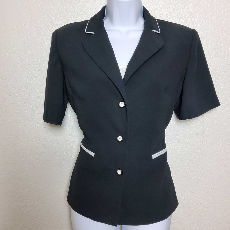 Studio I Black Blazer with White Trim, Women's Size 8 - Trinity Thrift