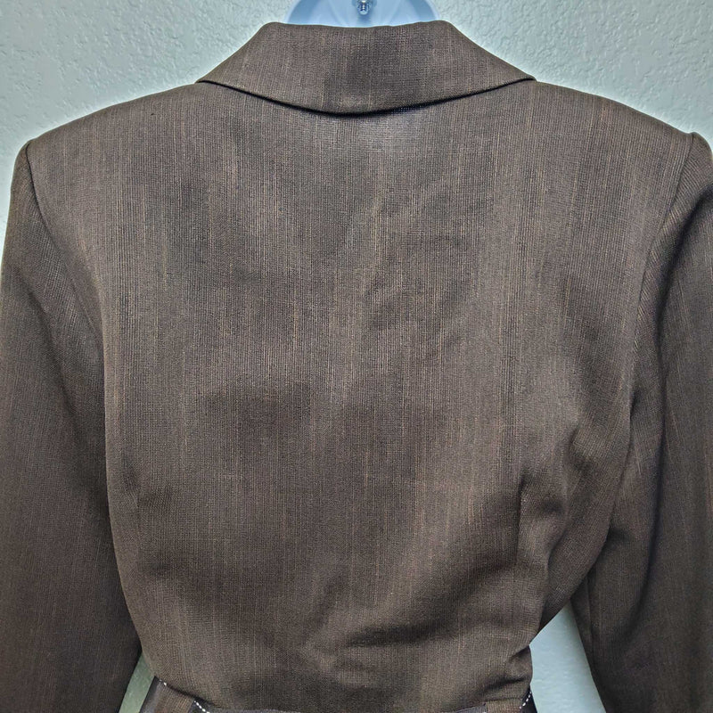 Studio I Brown Blazer with Belt, Women's Size 10 - Trinity Thrift