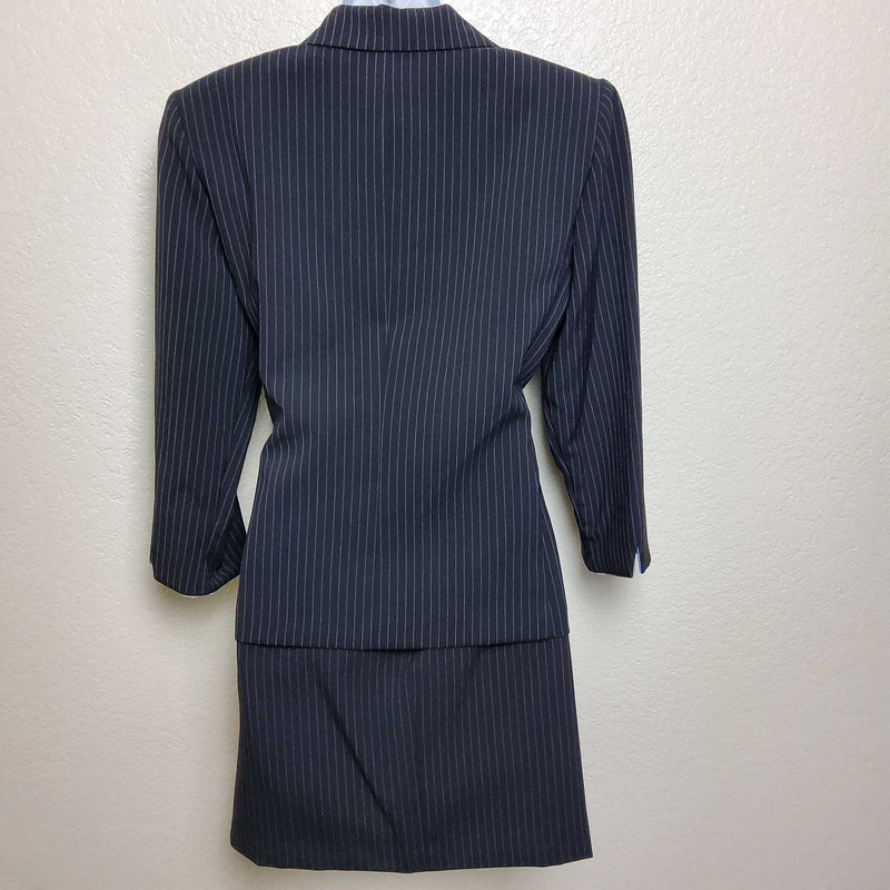 Suits Us Black 2-Piece Purple Pinstripe Suit, Women's Size 10 - Trinity Thrift