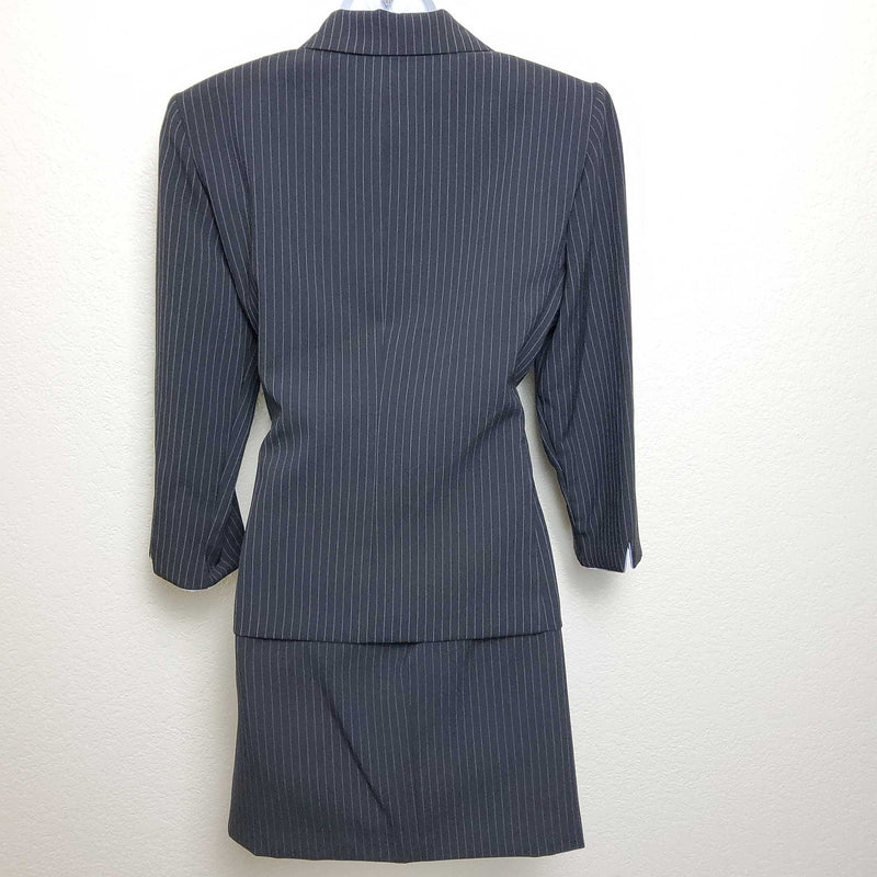 Suits Us Black 2-Piece Purple Pinstripe Suit, Women's Size 10 - Trinity Thrift