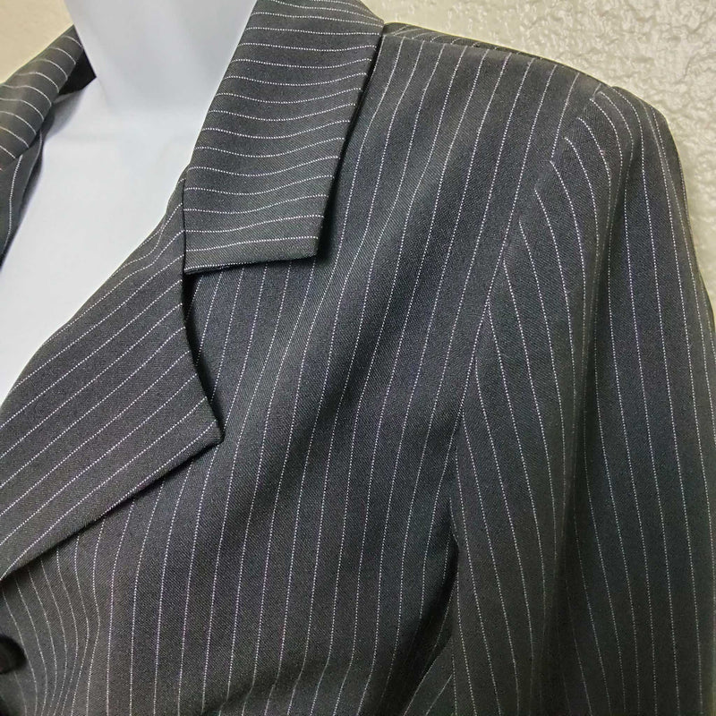 Suits Us Black 2-Piece Purple Pinstripe Suit, Women's Size 10 - Trinity Thrift