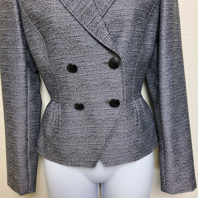 Tahari ASL Gray & Black Blazer, Women's Size 2 - Trinity Thrift