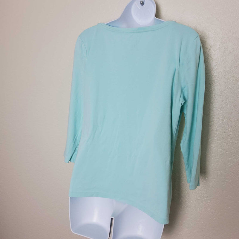 Talbot's Turquoise Long-Sleeve Shirt, Women's Large - Trinity Thrift