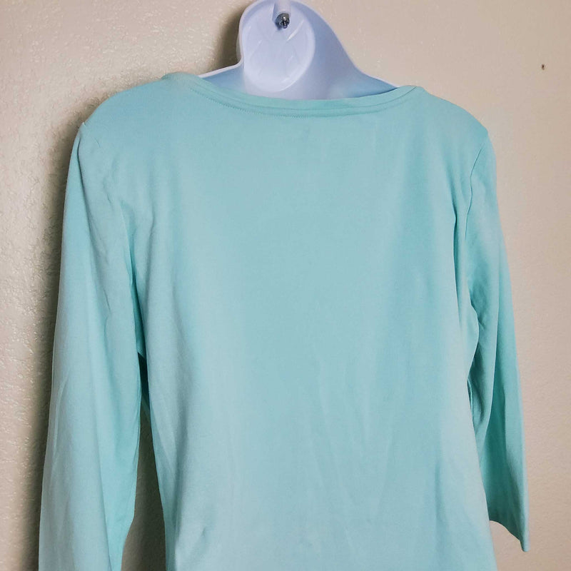 Talbot's Turquoise Long-Sleeve Shirt, Women's Large - Trinity Thrift