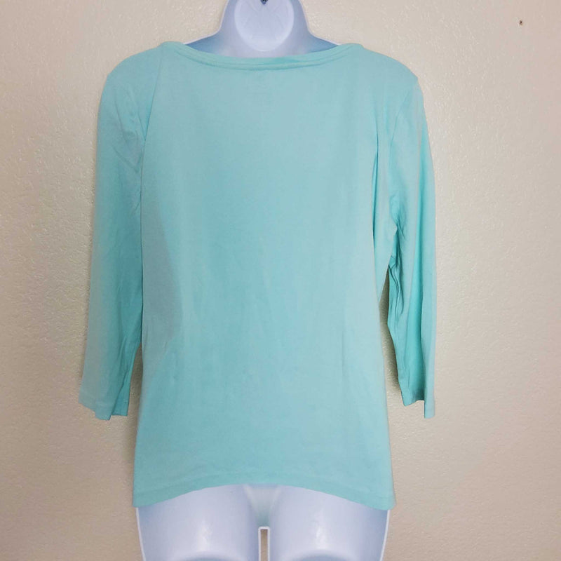 Talbot's Turquoise Long-Sleeve Shirt, Women's Large - Trinity Thrift