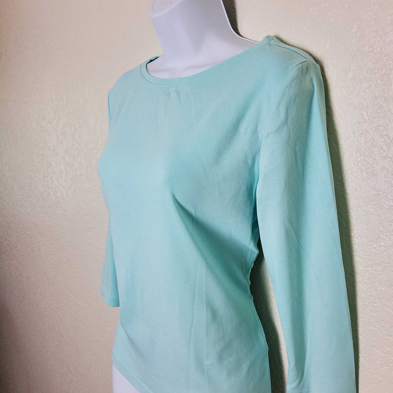 Talbot's Turquoise Long-Sleeve Shirt, Women's Large - Trinity Thrift