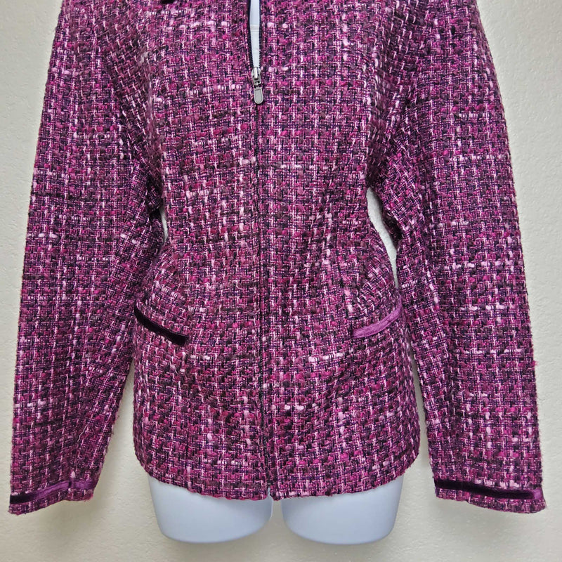 Tanjay Purple Knitted Zippered Blazer, Women's Size 16 - Trinity Thrift