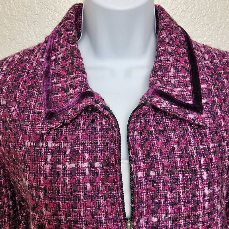 Tanjay Purple Knitted Zippered Blazer, Women's Size 16 - Trinity Thrift