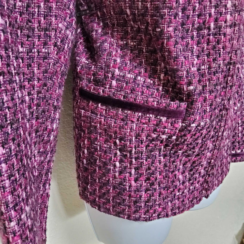 Tanjay Purple Knitted Zippered Blazer, Women's Size 16 - Trinity Thrift