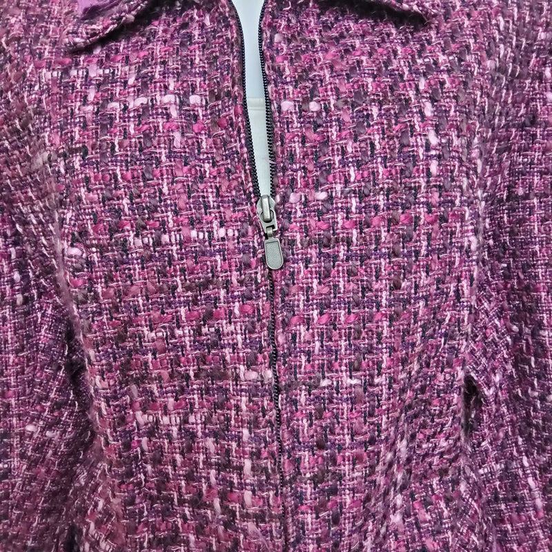 Tanjay Purple Knitted Zippered Blazer, Women's Size 16 - Trinity Thrift