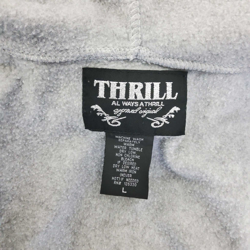 Thrill Gray Hoodie Sweater with 'Love' Text, Women's Large - Trinity Thrift