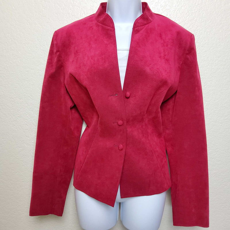 Vintage Adolph Schuman for Lilli Ann Pink Suede Blazer, Women's Large - Trinity Thrift