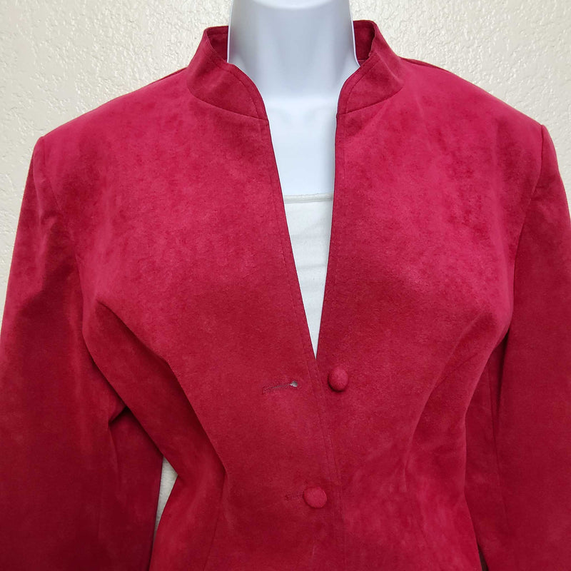 Vintage Adolph Schuman for Lilli Ann Pink Suede Blazer, Women's Large - Trinity Thrift