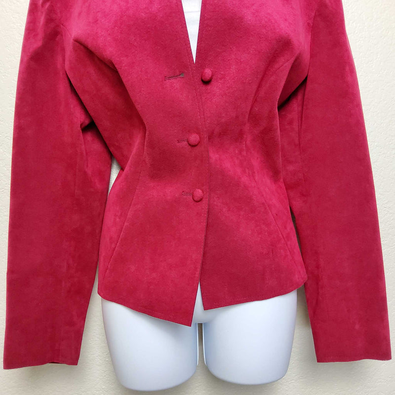 Vintage Adolph Schuman for Lilli Ann Pink Suede Blazer, Women's Large - Trinity Thrift