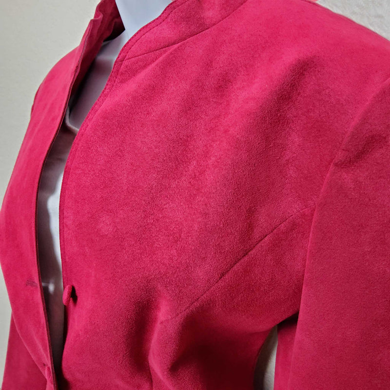 Vintage Adolph Schuman for Lilli Ann Pink Suede Blazer, Women's Large - Trinity Thrift