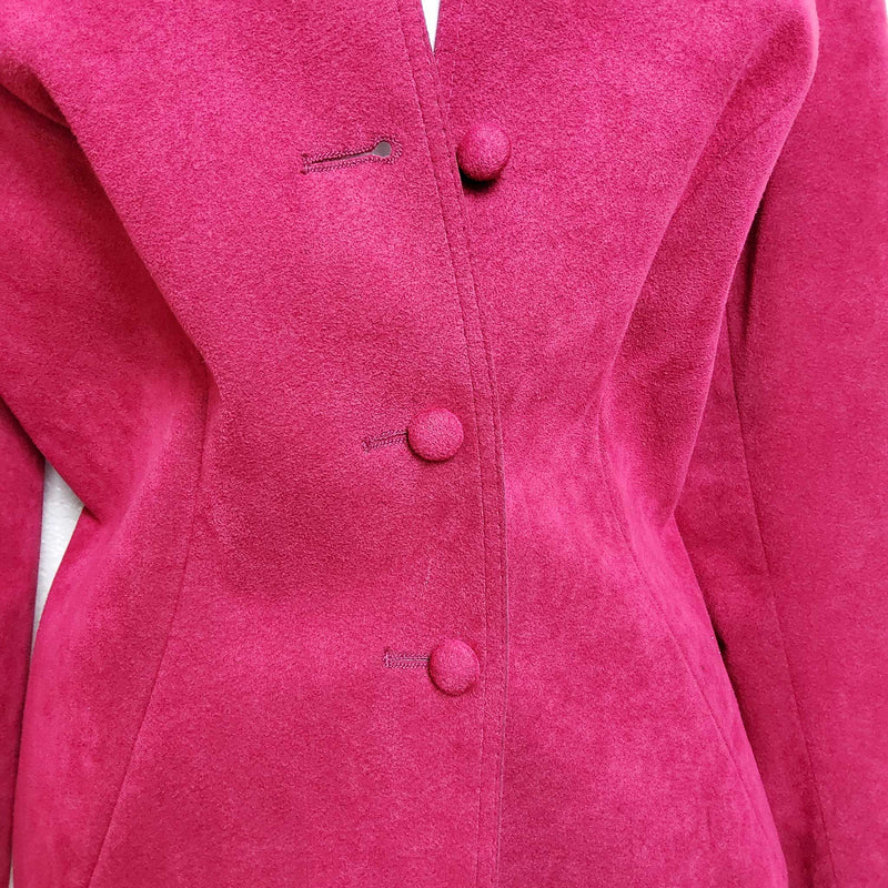 Vintage Adolph Schuman for Lilli Ann Pink Suede Blazer, Women's Large - Trinity Thrift