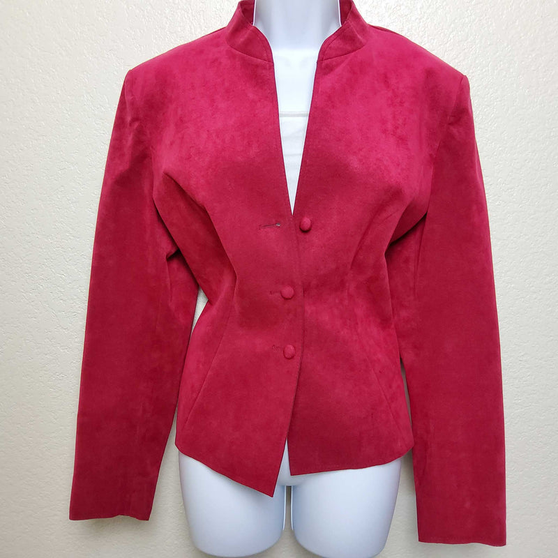 Vintage Adolph Schuman for Lilli Ann Pink Suede Blazer, Women's Large - Trinity Thrift