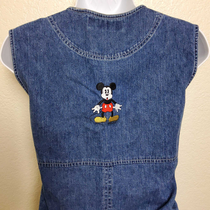 Vintage Marisa Christina Blue Jean Mickey Mouse Vest, Women's Large - Trinity Thrift