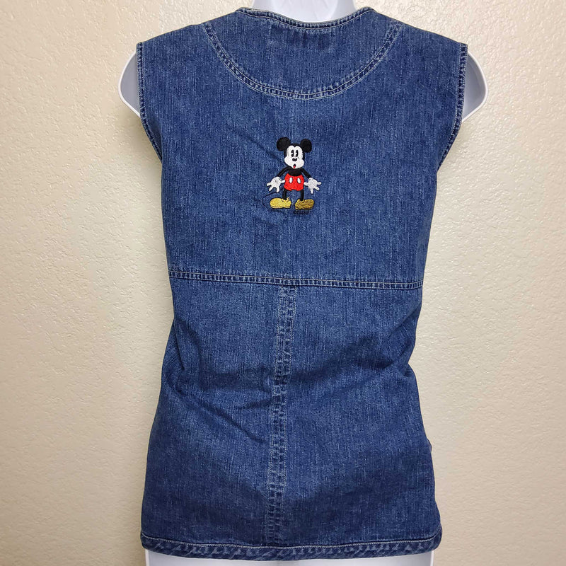 Vintage Marisa Christina Blue Jean Mickey Mouse Vest, Women's Large - Trinity Thrift