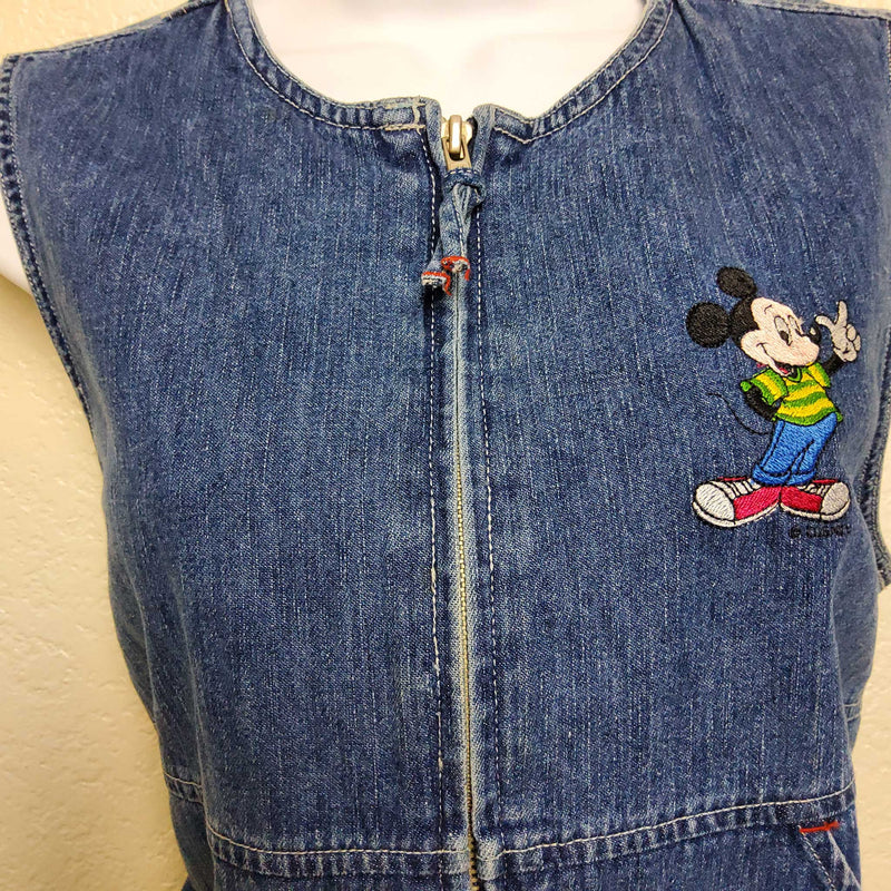 Vintage Marisa Christina Blue Jean Mickey Mouse Vest, Women's Large - Trinity Thrift