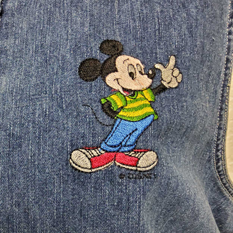 Vintage Marisa Christina Blue Jean Mickey Mouse Vest, Women's Large - Trinity Thrift