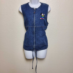 Vintage Marisa Christina Blue Jean Mickey Mouse Vest, Women's Large - Trinity Thrift