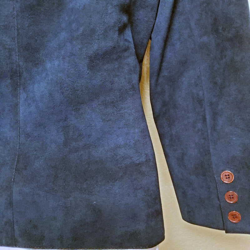 Vintage Samuel Robert by Peter Hatsi Androu Blue Velvet Blazer, Women's Size 10 - Trinity Thrift