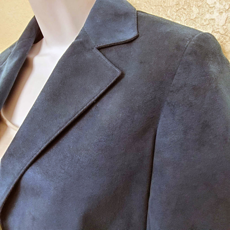 Vintage Samuel Robert by Peter Hatsi Androu Blue Velvet Blazer, Women's Size 10 - Trinity Thrift