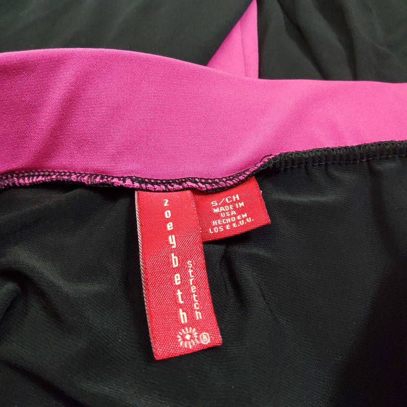 Zoey Beth Black Strapless Tie-Back Top with Hot Pink Trim, Women's Small - Trinity Thrift