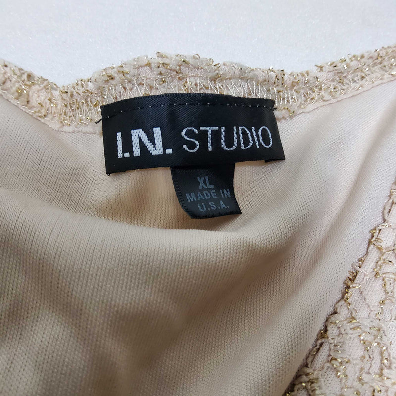 I.N. Studio Gold Embroidered Tank with Metallic Embellishments, Women's Extra Large - Trinity Thrift